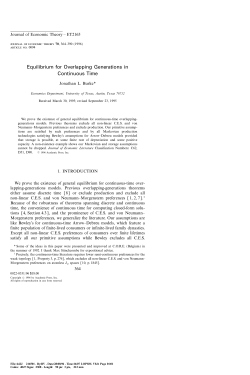 Equilibrium for Overlapping Generations in Continuous Time