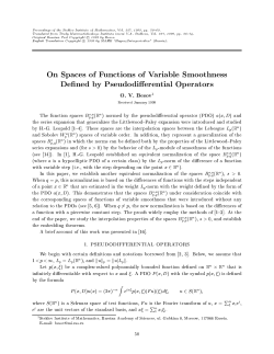 On Spaces of Functions of Variable Smoothness De ned by