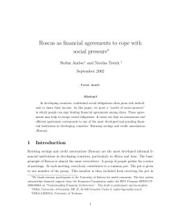 Roscas as financial agreements to cope with social pressure&lowast;