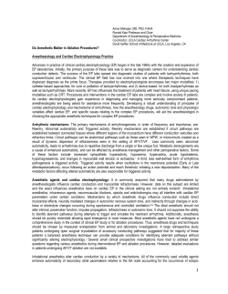 Does the Anesthetic Matter in Ablation Procedures?