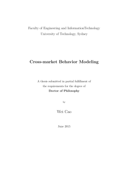 Cross-market Behavior Modeling - OPUS at UTS