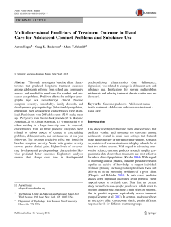 Multidimensional Predictors of Treatment Outcome in Usual Care for
