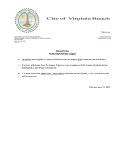 Adult Team Refund Policy