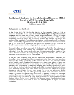 Institutional Strategies for Open Educational Resources (OERs