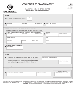 Appointment of Financial Agent