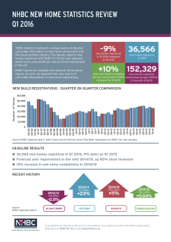 NHBC NEW HOME STATISTICS REVIEW Q1 2016