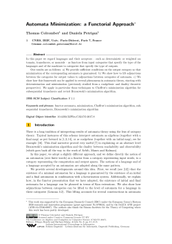 Automata Minimization: a Functorial Approach&lowast;