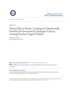 Pretend Play at Home: Creating An Educationally Enriched