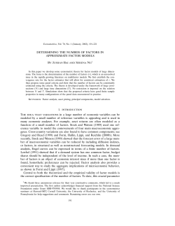 DETERMINING THE NUMBER OF FACTORS IN