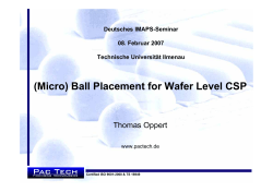 (Micro) Ball Placement for Wafer Level CSP