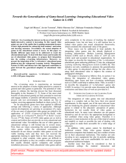 Towards the Generalization of Game-based Learning - e-UCM