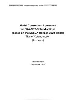 Consortium Agreement (CA). - ERA