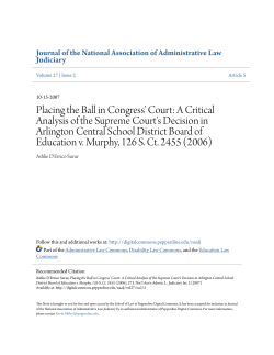 Placing the Ball in Congress` Court