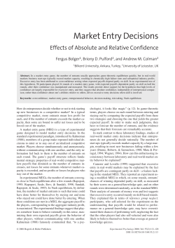 Market Entry Decisions - University of Leicester