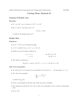 15.083 Lecture 18: Cutting plane methods II