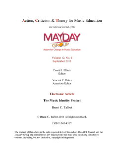Electronic Article The Music Identity Project