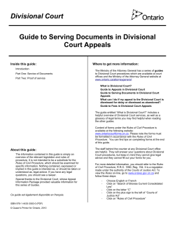 Guide to Serving Documents in Divisional Court Appeals