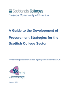 A Guide to the Development of Procurement Strategies
