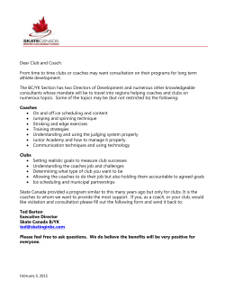 Dear Club and Coach: From time to time clubs or coaches may want