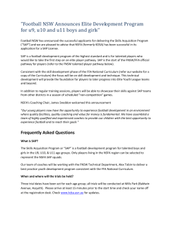 "Football NSW Announces Elite Development Program for u9, u10