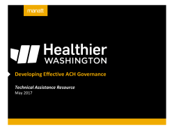 Manatt Presentation on Effective ACH Governance