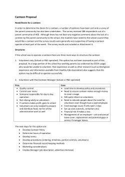 Canteen Proposal - Rozelle Public School