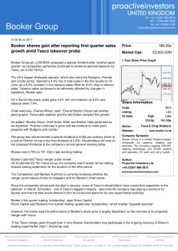 Booker shares gain after reporting first quarter sales growth amid