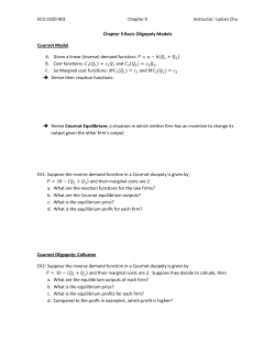 ECO 3320-001 Chapter 9 Instructor: Lanlan Chu Chapter 9