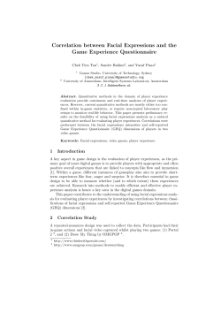 Correlation between Facial Expressions and the Game Experience
