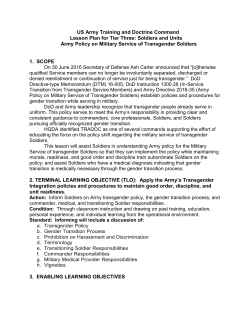 Action: Inform Soldiers on Army transgender policy