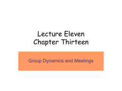 Lecture Eleven Chapter Thirteen