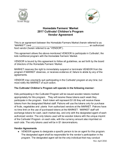 Cultivate! Program VENDOR Agent Date