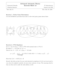 Advanced Automata Theory Exercise Sheet 13