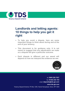 Landlords and letting agents: 10 things to help you get it right