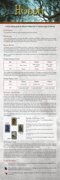 The Hobbit Card Game Rules