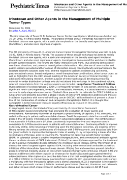 Irinotecan and Other Agents in the Management