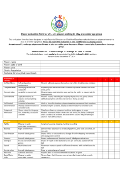Player Evaluation form for u9-u11 players wishing to play at an older