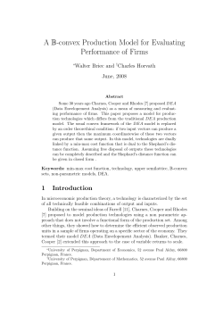 A B-convex Production Model for Evaluating Performance of Firms