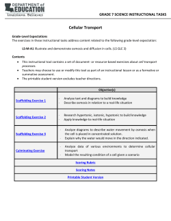 Task - Science - Grade 7 - Cellular Transport