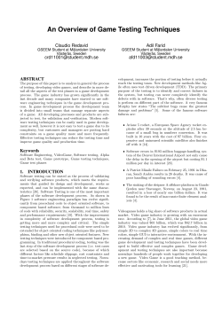 An Overview of Game Testing Techniques