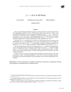 (2 + &epsilon;)-S AT is NP-hard - Electronic Colloquium on Computational