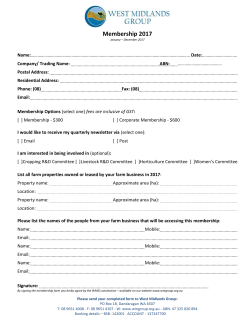 Membership Form here - West Midlands Group