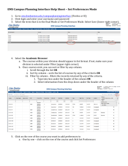 EMS CPI Help Sheet - Set Preferences Phase