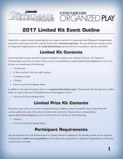 2017 Limited Kit Event Outline