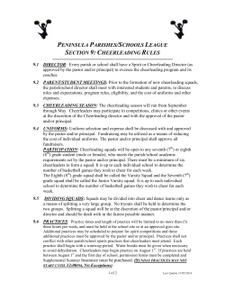 Cheerleading Rules - Peninsula Parishes / Schools League