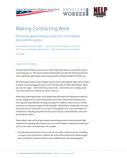 Making Contracting Work - Center for American Progress