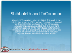 Flexible Access Control: Shibboleth and the InCommon
