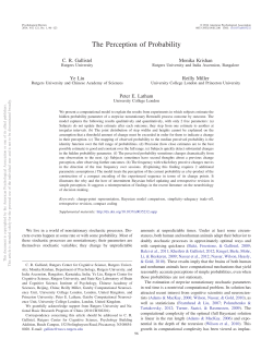 The Perception of Probability - Gatsby Computational Neuroscience