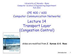 TCP Congestion Control - Department of Computer Science and