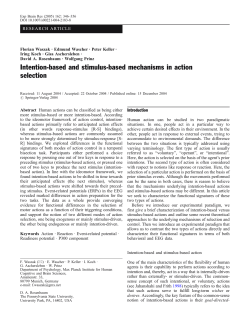 Intention-based and stimulus-based mechanisms in action selection